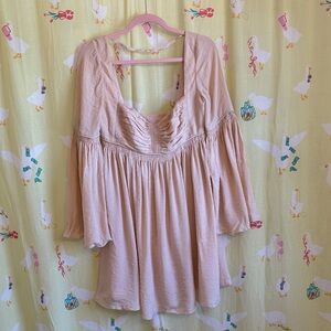 Free People Long Sleeve Dress in Soft Pink